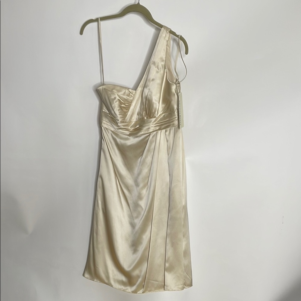 Silk Charmeuse vintage Elegant Cream semi formal Dress Melissa Sweet Sz 6 NWT